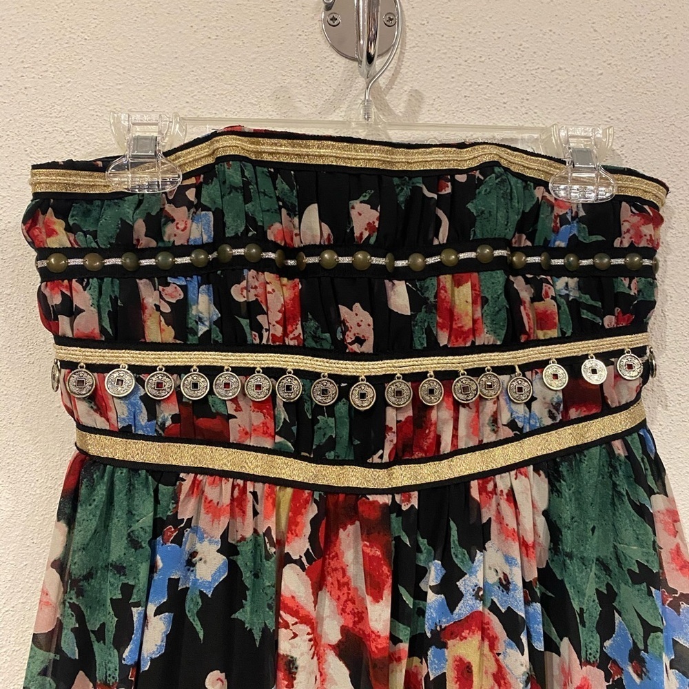Pearl Georgina Chapman Marchesa Floral Gypsy Maxi Dress Size 4 EUC - Picture 3 of 6